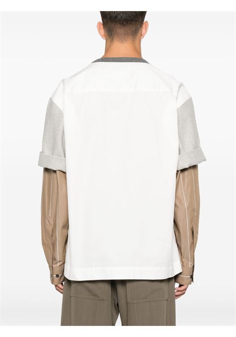 T-shirt a maniche lunghe corrow in marrone e beieg Dries van noten - uomo DRIES VAN NOTEN | 2420207469261800